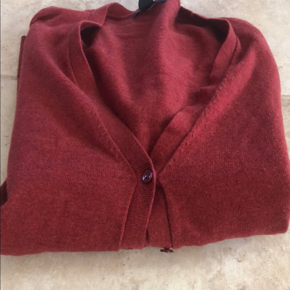 GAP Cherry Red Cardigan Sweater V-Neck - Picture 3 of 6